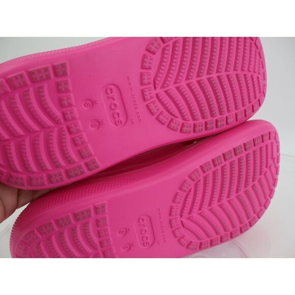 Crocs Crush Clog Size 8 Pink Rubber Slip On Platform Chunky Shoes - Picture 9 of 11